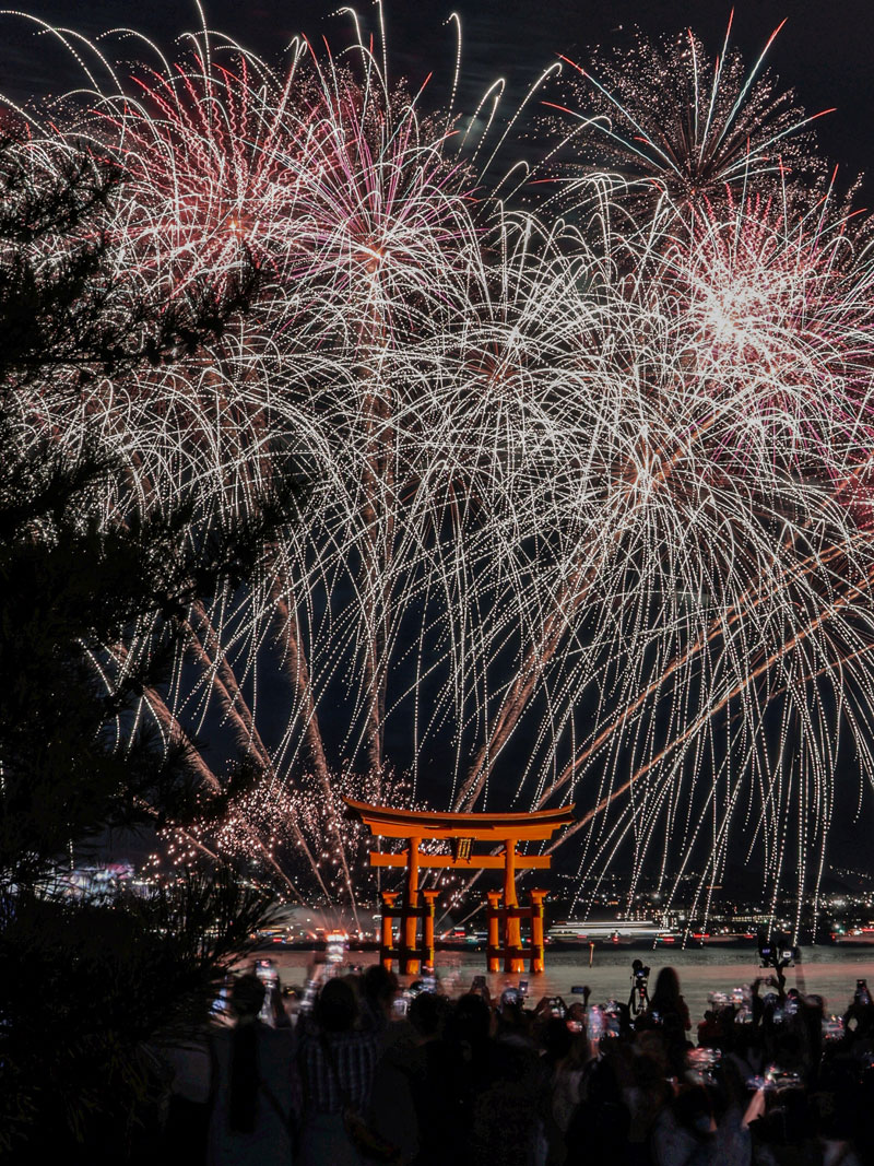 夜空に舞う 平和の花火